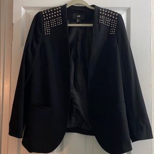 Black blazer with studded shoulders